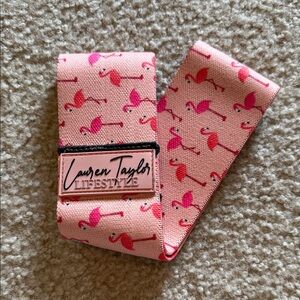 Lauren Taylo Flamingo Print Pink Glute Band